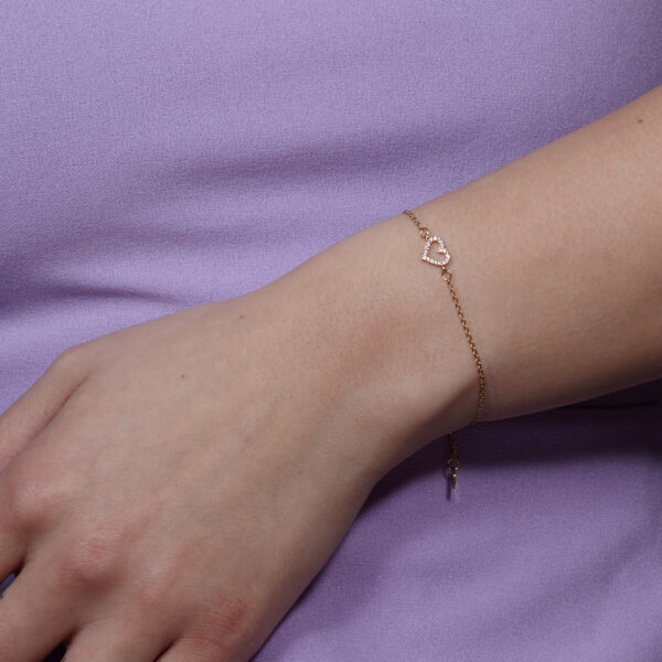 hartjes armband in het goud