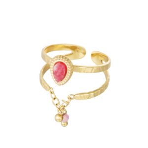 Esmee Magenta ring goud