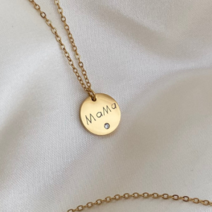 Eigen design – Diamant coin ketting