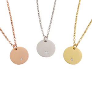 Geboortebloem – Diamant coin ketting