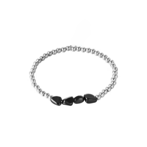 Onyx armband zilver