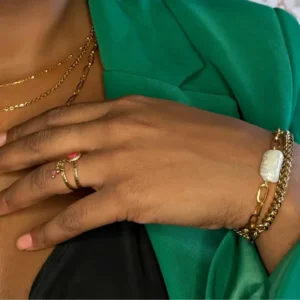 Esmee Magenta ring goud